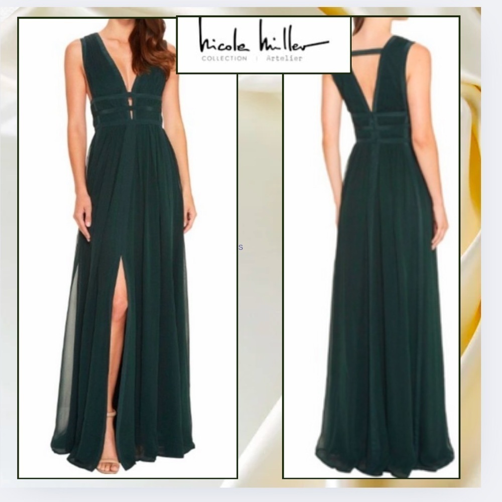 NBW,Nicole Miller,Silk Goddess Coll Gladiator Gown,Floor Model(MSRP $495) Size 2